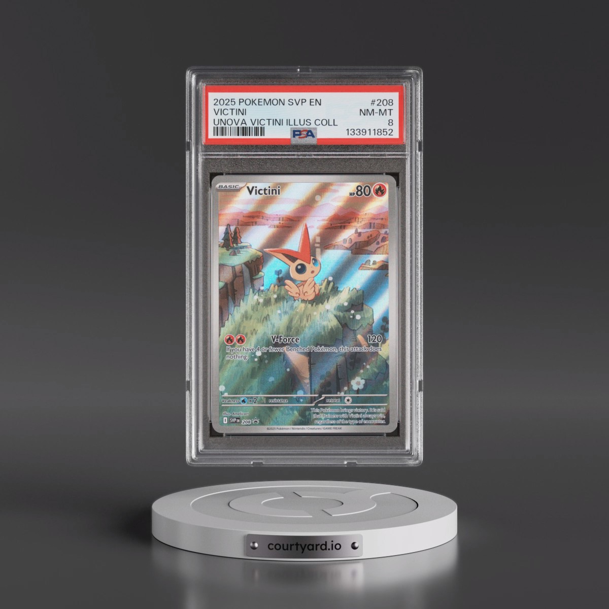2025 Pokémon Svp EN-SV Black Star Promo #208 Victini - Unova Victini Illustration Collection (PSA 8 NM-MT)