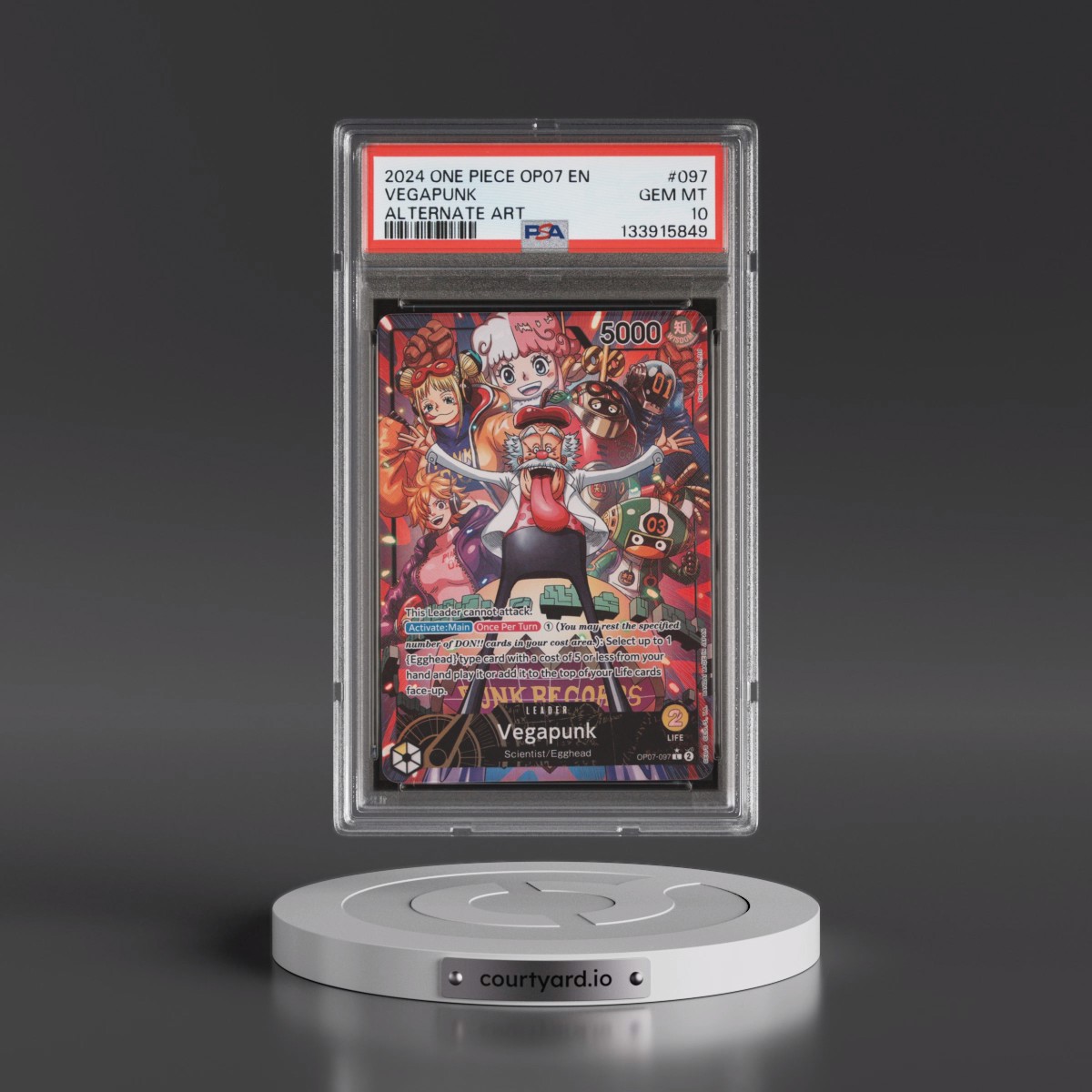2024 One Piece OP07-500 Years in the Future #097 Vegapunk - Alternate Art (PSA 10 GEM MINT)