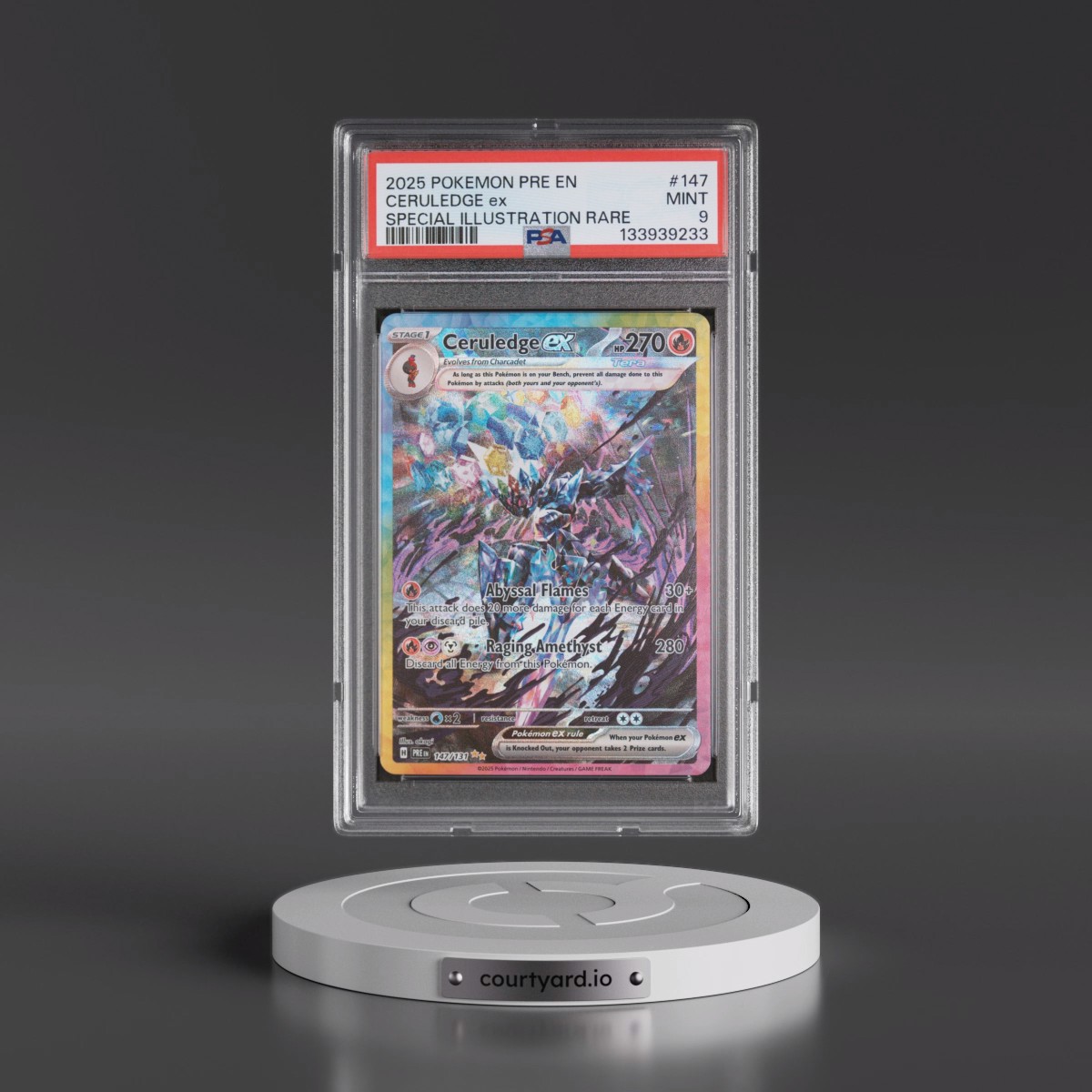 2025 Pokémon Pre EN-Prismatic Evolutions #147 Ceruledge EX - Holo Special Illustration Rare (PSA 9 MINT)