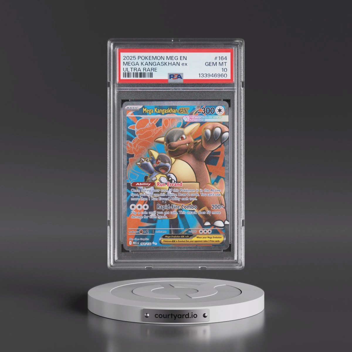 2025 Pokémon Meg EN-Mega Evolution #164 Mega Kangaskhan EX - Holo Ultra Rare (PSA 10 GEM MINT)