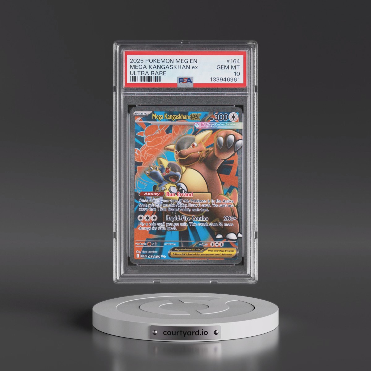2025 Pokémon Meg EN-Mega Evolution #164 Mega Kangaskhan EX - Holo Ultra Rare (PSA 10 GEM MINT)