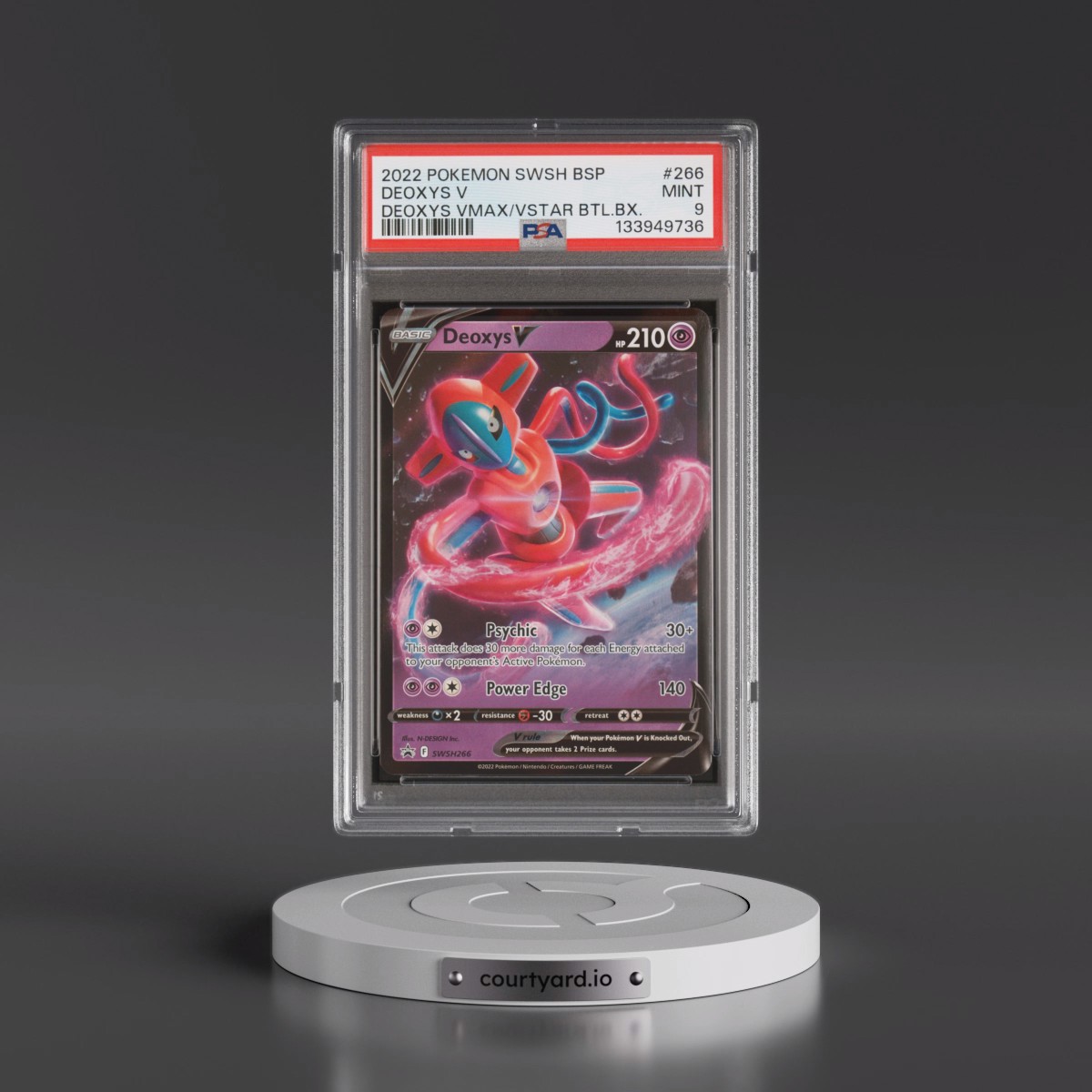 2022 Pokémon Swsh Black Star Promo #266 Deoxys V - Holo Deoxys Vmax & Vstar Battle Box (PSA 9 MINT)