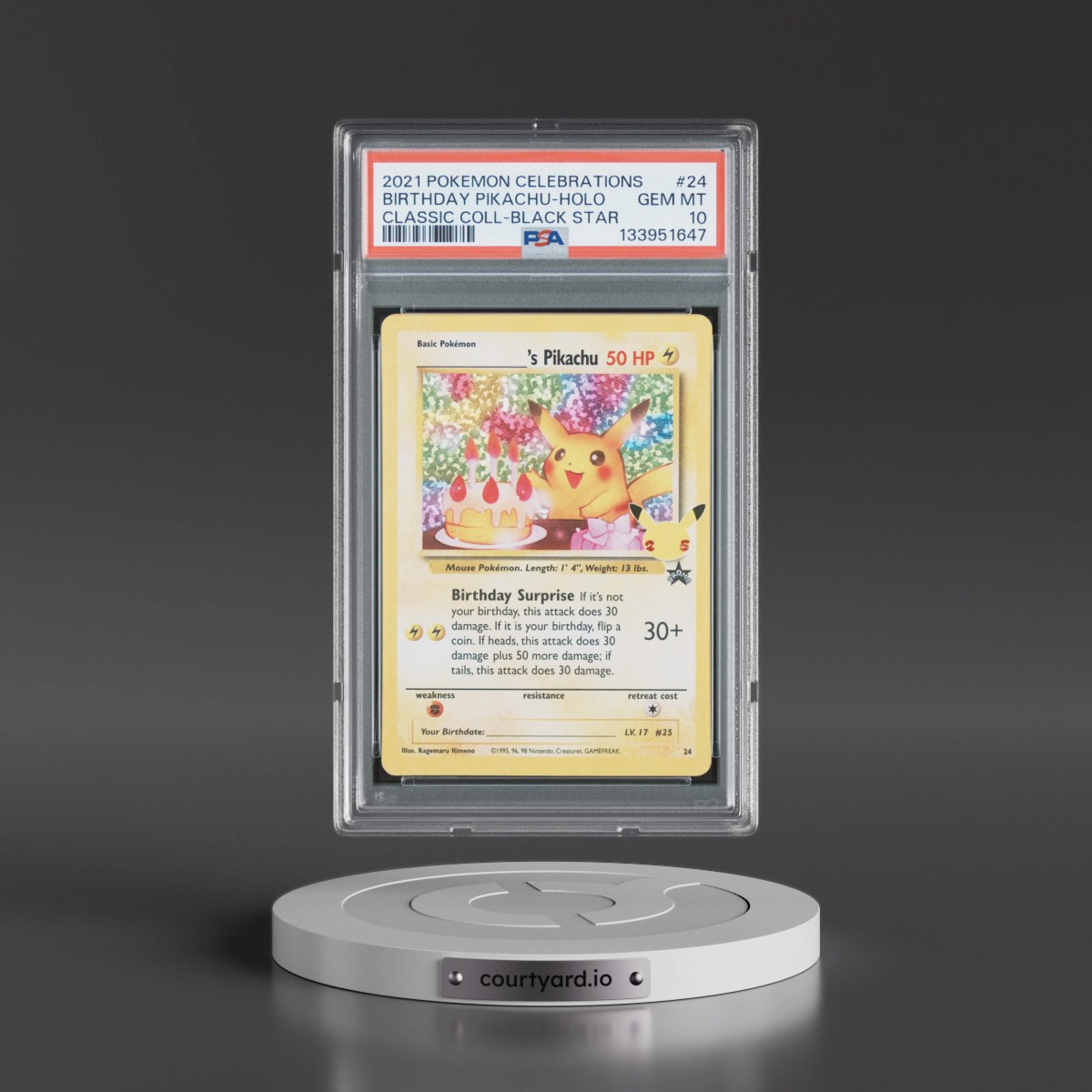 2021 Pokémon Celebrations Classic Collection #24 Birthday Pikachu - Holo (PSA 10 GEM MINT)