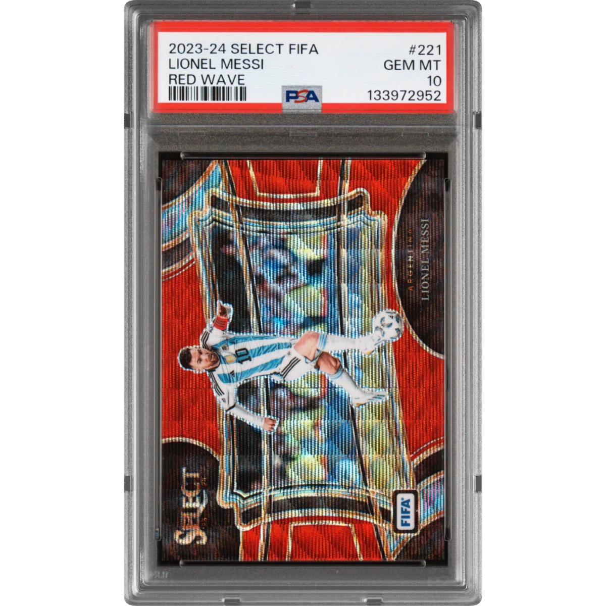 2023-24 Panini Select FIFA #221 Lionel Messi - Red Wave, PSA 10