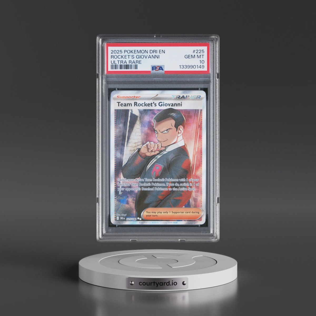 2025 Pokémon Dri EN-Destined Rivals #225 Team Rocket's Giovanni - Ultra Rare (PSA 10 GEM MINT)