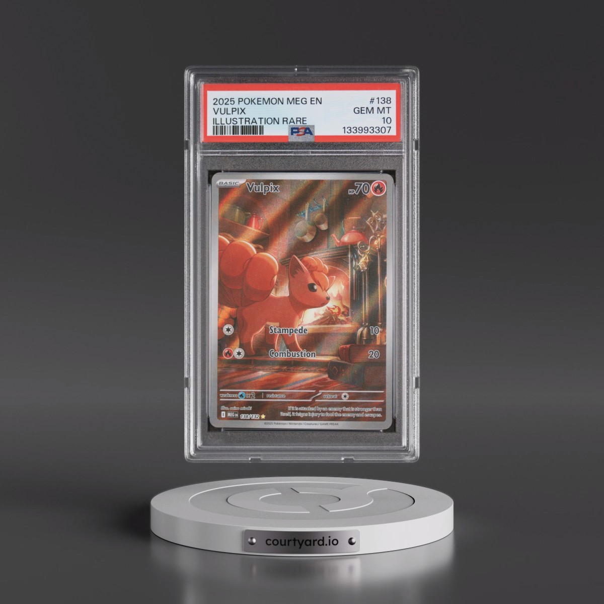 2025 Pokémon Meg EN-Mega Evolution #138 Vulpix - Illustration Rare (PSA 10 GEM MINT)