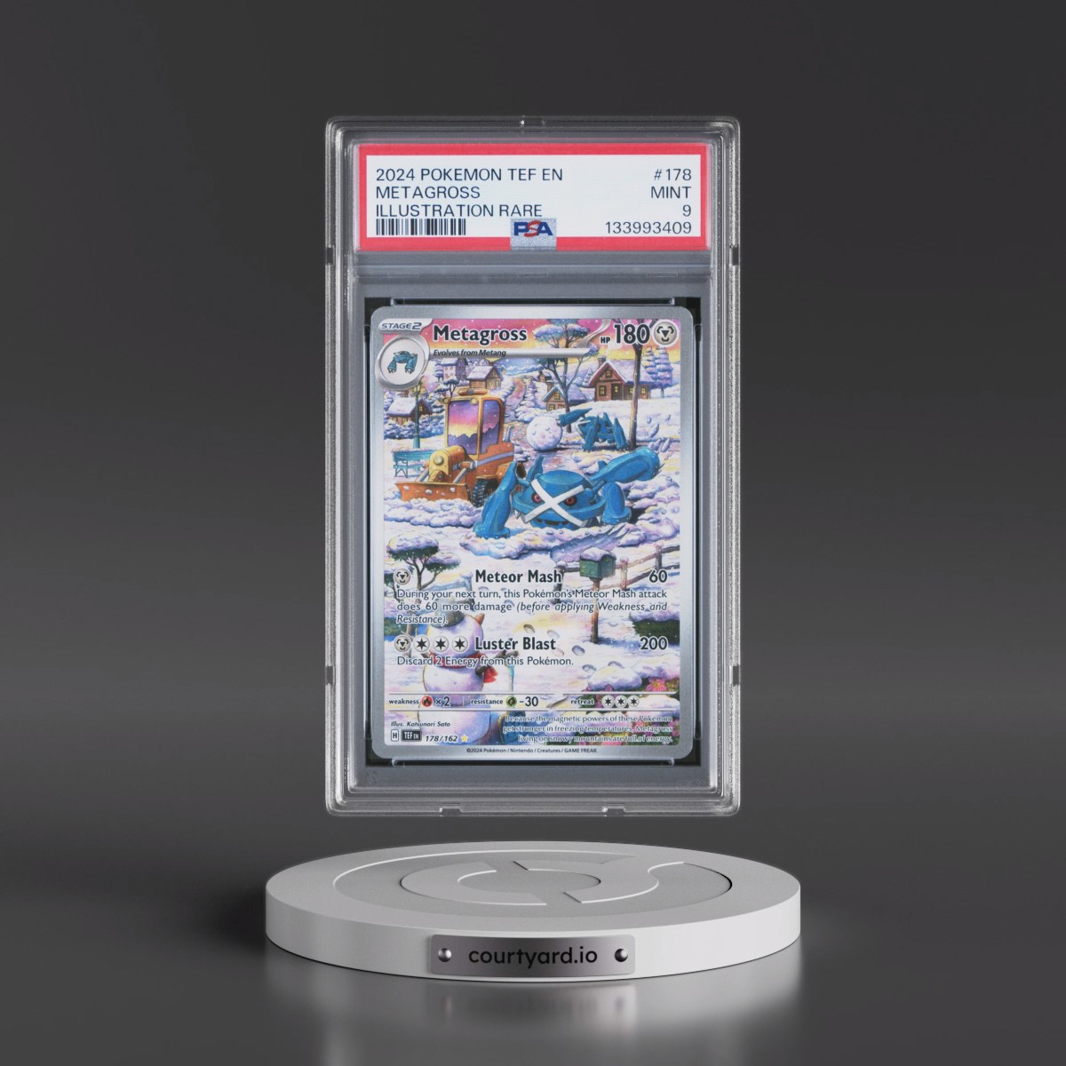 2024 Pokémon Tef EN-Temporal Forces #178 Metagross - Illustration Rare (PSA 9 MINT)