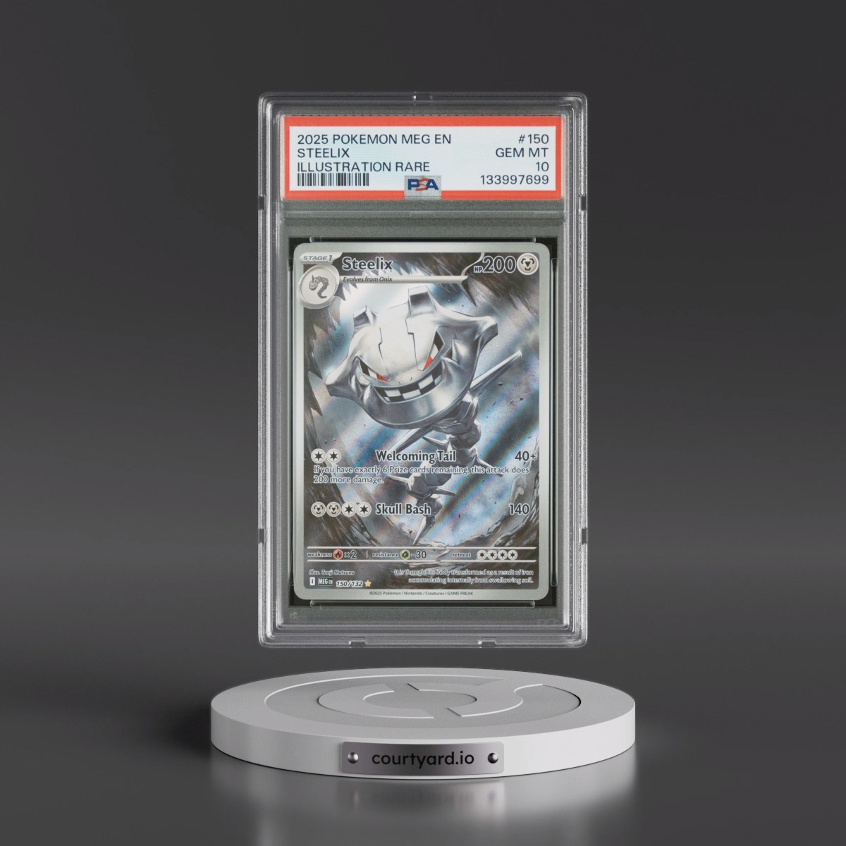 2025 Pokémon Meg EN-Mega Evolution #150 Steelix - Illustration Rare (PSA 10 GEM MINT)