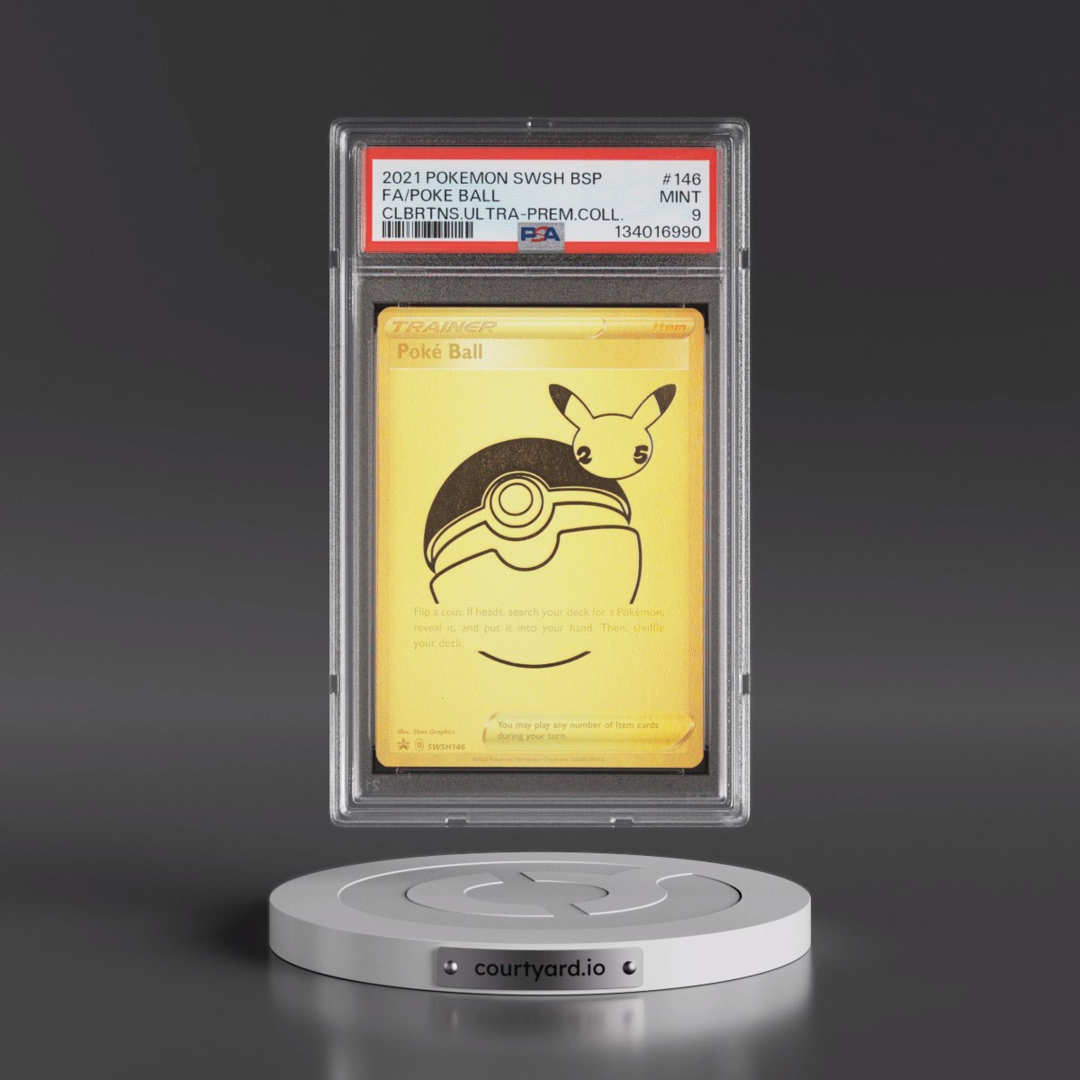 2021 Pokémon Swsh Black Star Promo #146 Poke Ball - Full Art Celebrations Ultra-Premium Collection (PSA 9 MINT)