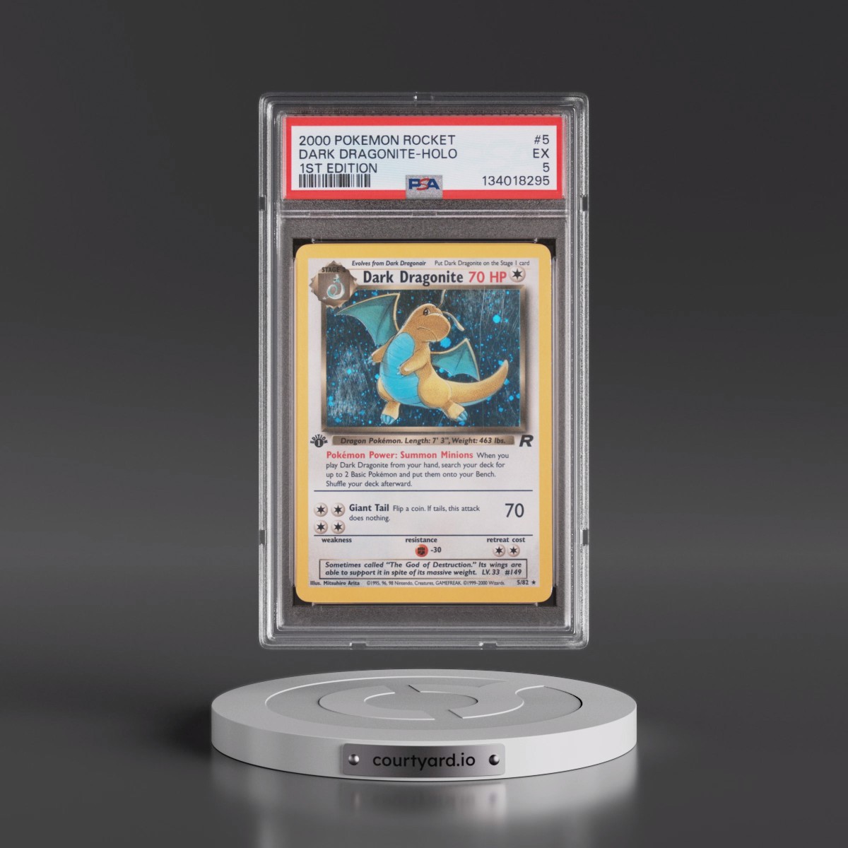 2000 Pokémon Rocket #5 Dark Dragonite - 1st Edition Holo (PSA 5 EX)