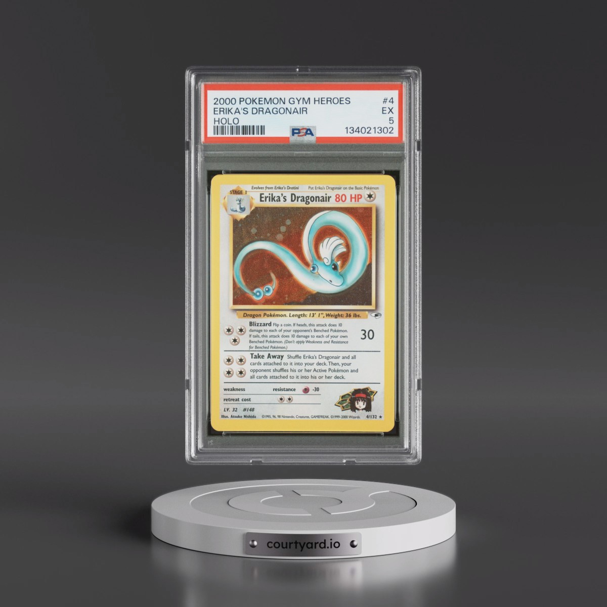 2000 Pokémon Gym Heroes #4 Erika's Dragonair - Holo (PSA 5 EX)
