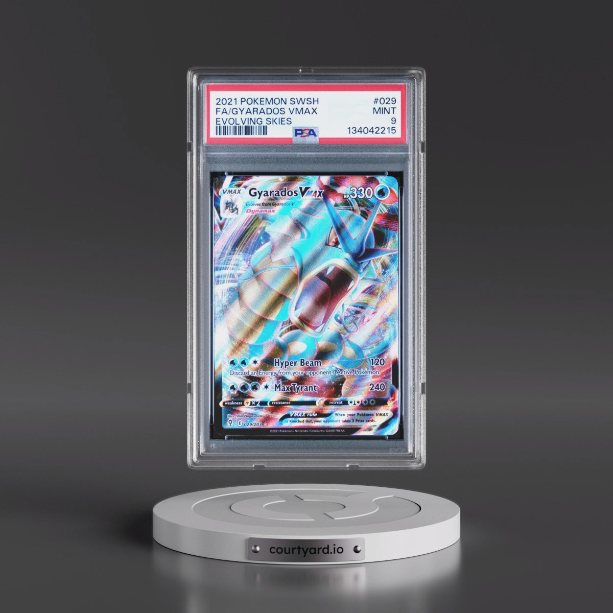 2021 Pokémon Sword & Shield Evolving Skies #029 Gyarados Vmax - Full Art (PSA 9 MINT)