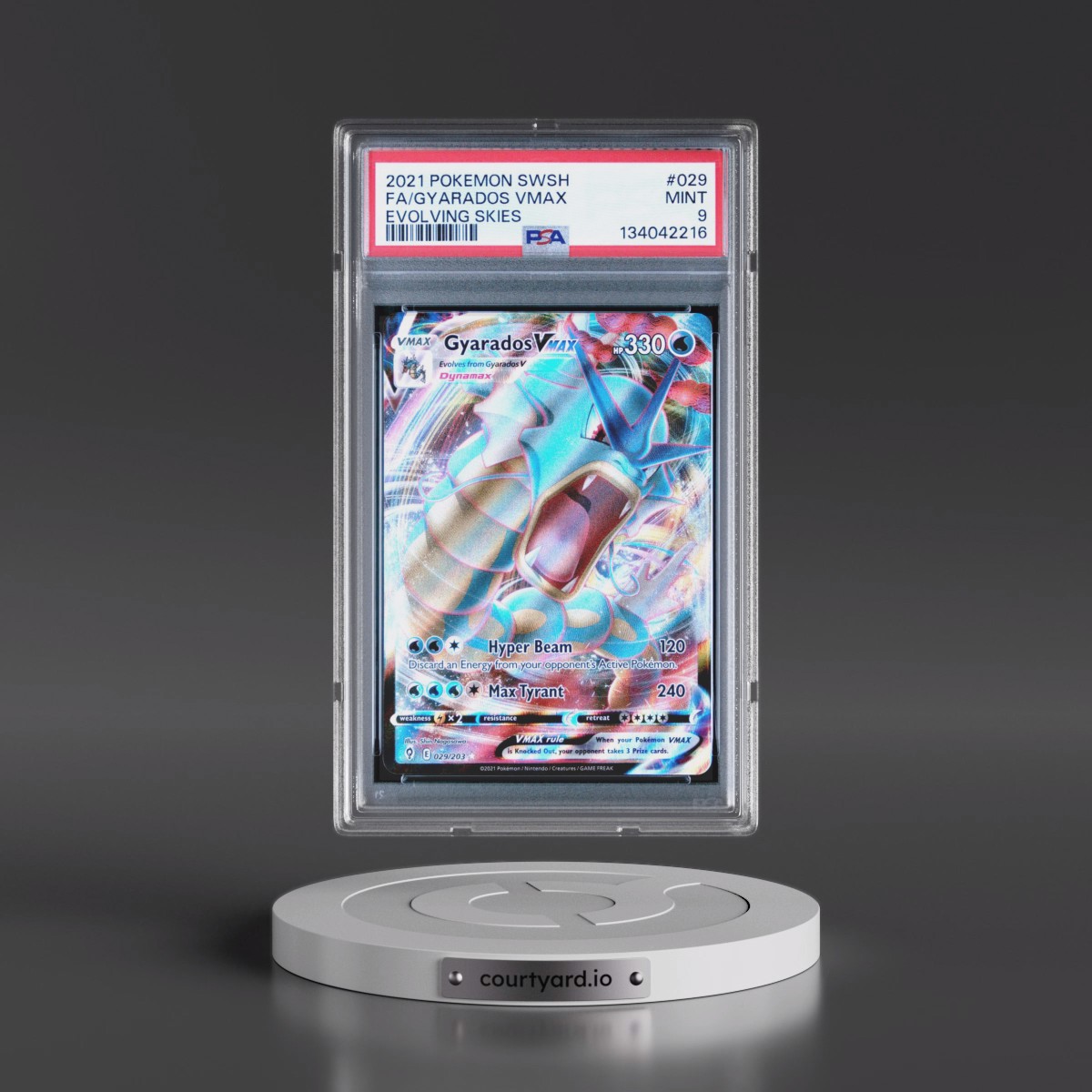 2021 Pokémon Sword & Shield Evolving Skies #029 Gyarados Vmax - Full Art (PSA 9 MINT)