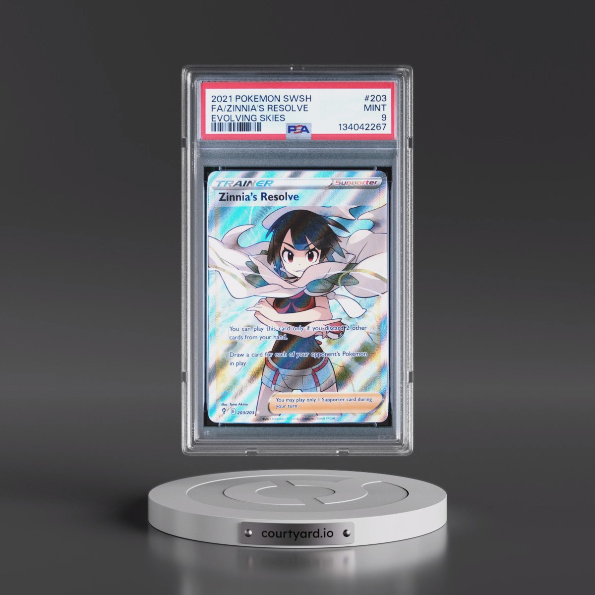 2021 Pokémon Sword & Shield Evolving Skies #203 Zinnia's Resolve - Full Art (PSA 9 MINT)