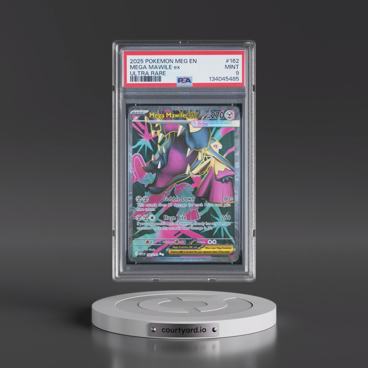 2025 Pokémon Meg EN-Mega Evolution #162 Mega Mawile EX - Holo Ultra Rare (PSA 9 MINT)