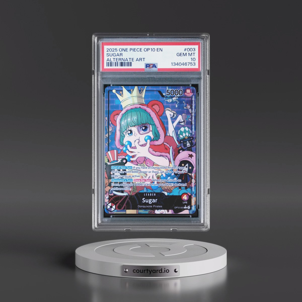 2025 One Piece OP10-Royal Blood #003 Sugar - Alternate Art (PSA 10 GEM MINT)