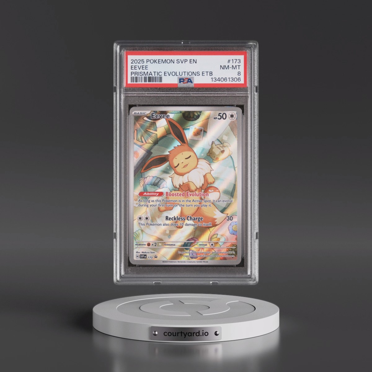 2025 Pokémon Svp EN-SV Black Star Promo #173 Eevee - Prismatic Evolutions Elite Trainer Box (PSA 8 NM-MT)