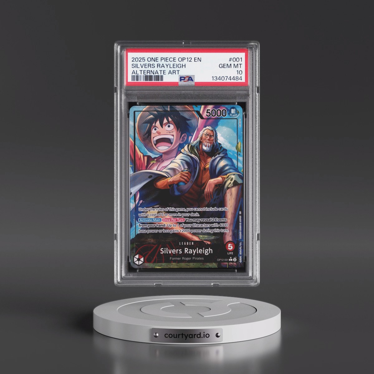 2025 One Piece OP12-Legacy of the Master #001 Silvers Rayleigh - Alternate Art (PSA 10 GEM MINT)