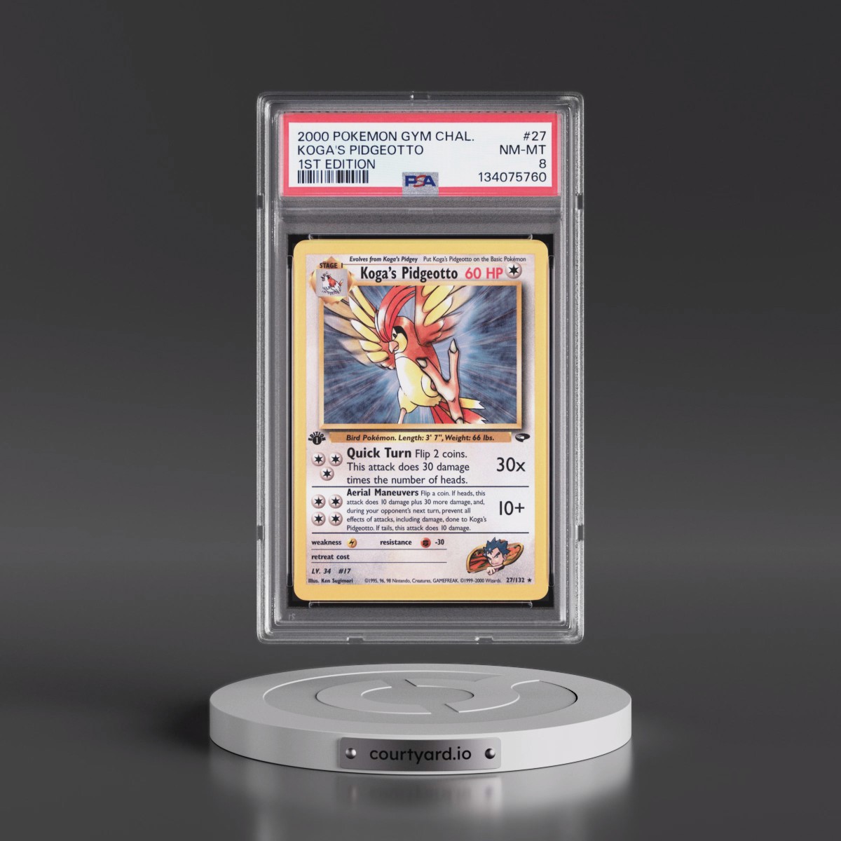 2000 Pokémon Gym Challenge #27 Koga's Pidgeotto - 1st Edition (PSA 8 NM-MT)