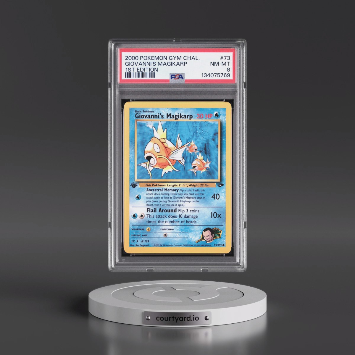 2000 Pokémon Gym Challenge #73 Giovanni's Magikarp - 1st Edition (PSA 8 NM-MT)