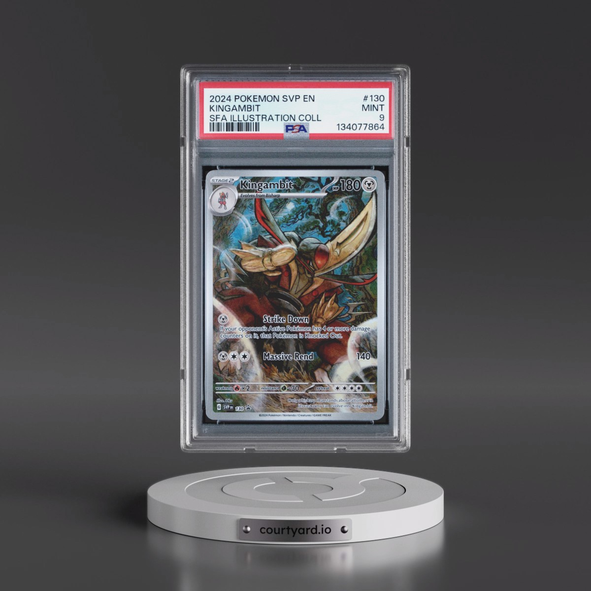 2024 Pokémon Svp EN-SV Black Star Promo #130 Kingambit - Shrouded Fable Illustration Collection (PSA 9 MINT)