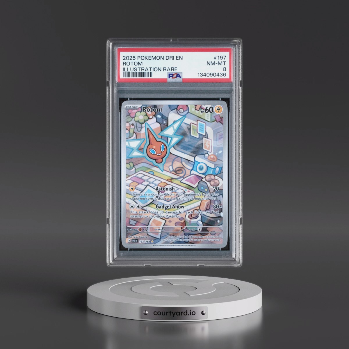 2025 Pokémon Dri EN-Destined Rivals #197 Rotom - Illustration Rare (PSA 8 NM-MT)