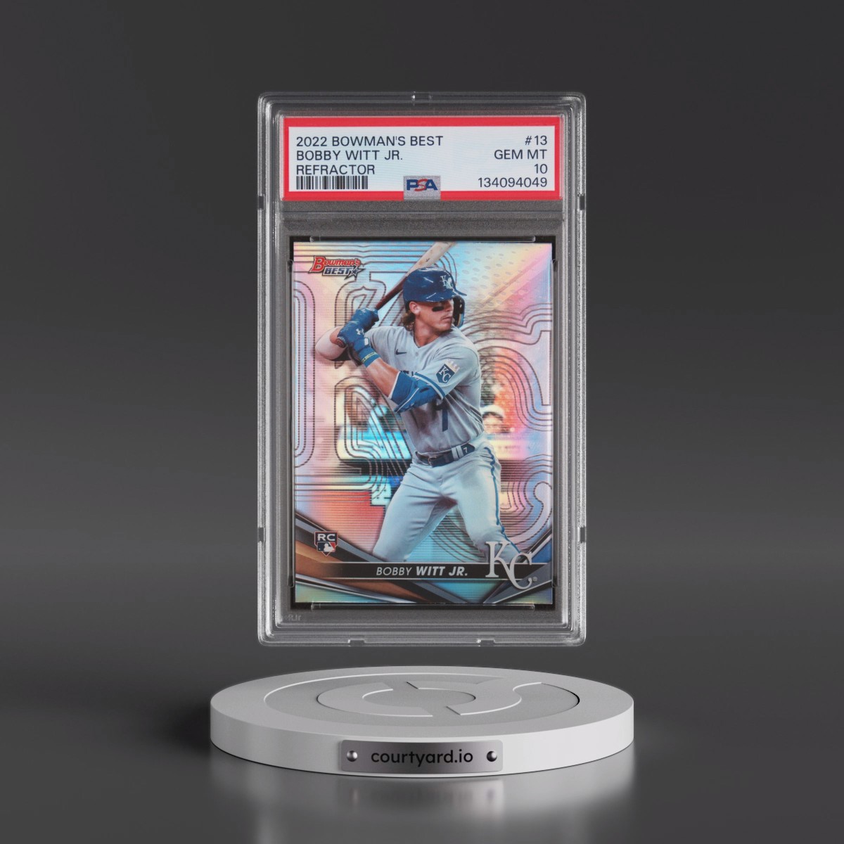 2022 Bowman's Best #13 Bobby Witt Jr. - Refractor (PSA 10 GEM MINT)