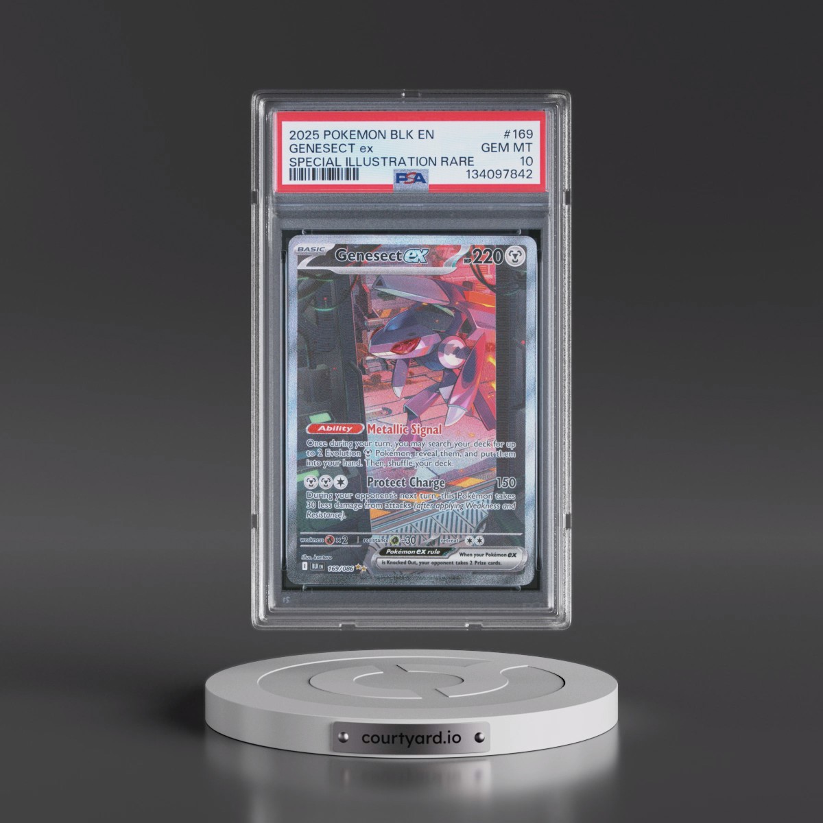 2025 Pokémon Blk EN-Black Bolt #169 Genesect EX - Holo Special Illustration Rare (PSA 10 GEM MINT)