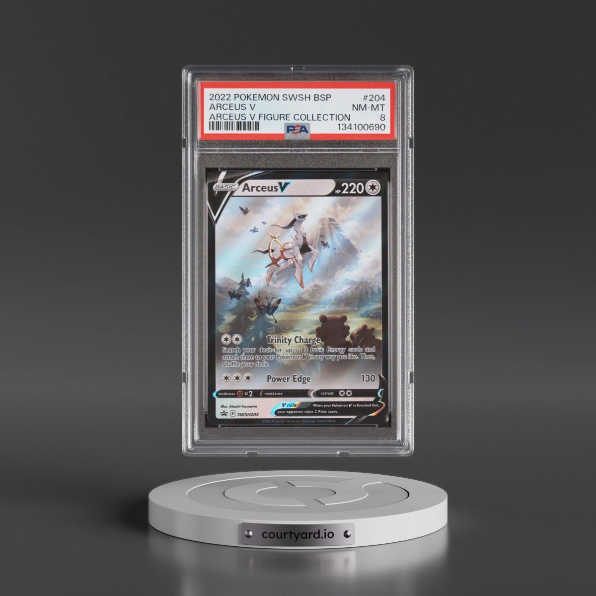 2022 Pokémon Swsh Black Star Promo #204 Arceus V - Holo Arceus V Figure Collection (PSA 8 NM-MT)