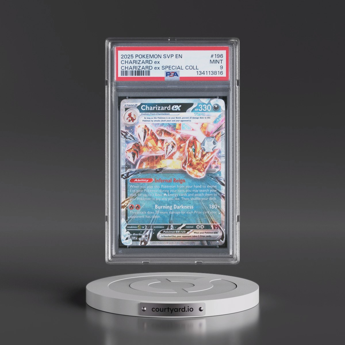 2025 Pokémon Svp EN-SV Black Star Promo #196 Charizard EX - Holo Charizard EX Special Collection (PSA 9 MINT)