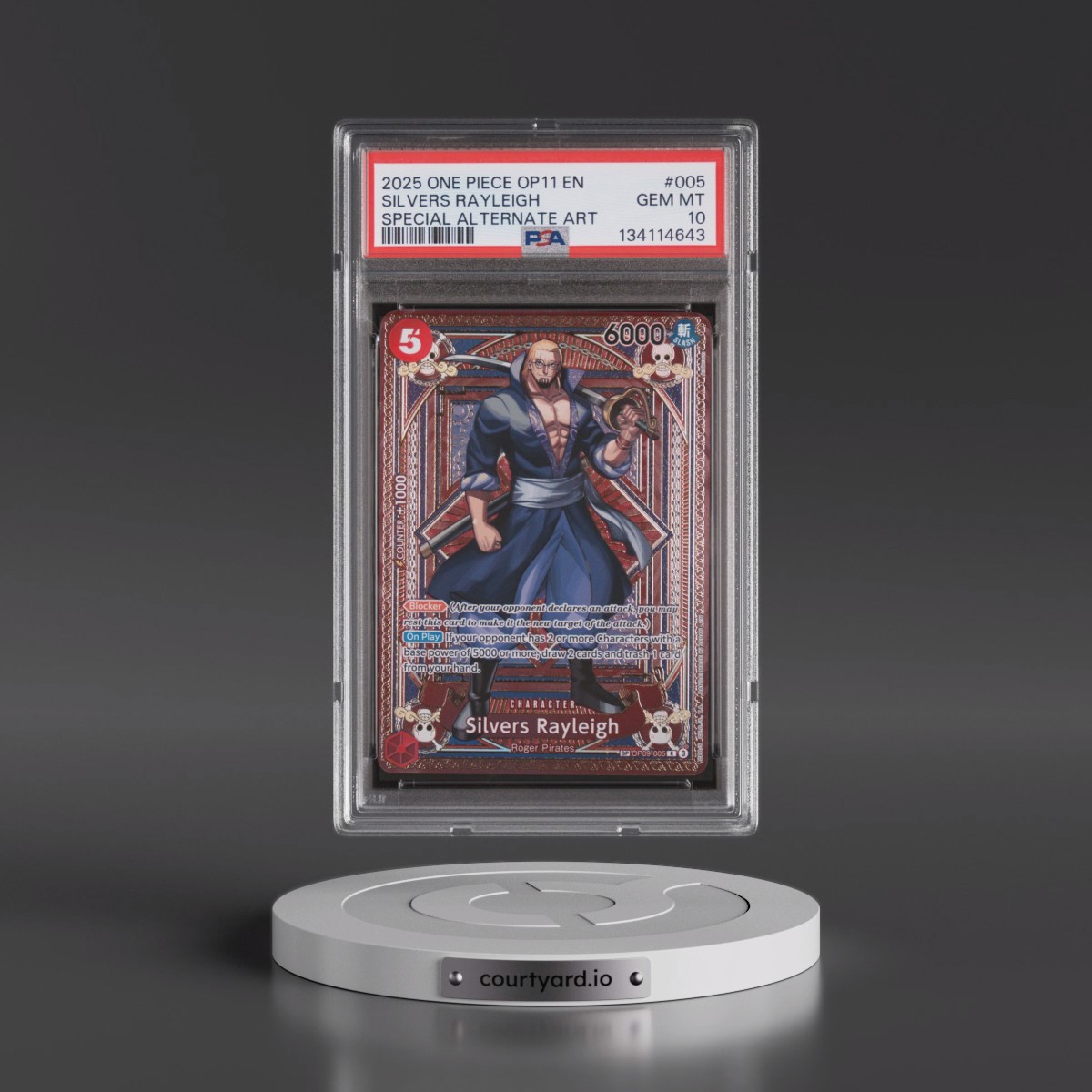 2025 One Piece OP11-A Fist of Divine Speed #005 Silvers Rayleigh - Special Alternate Art (PSA 10 GEM MINT)