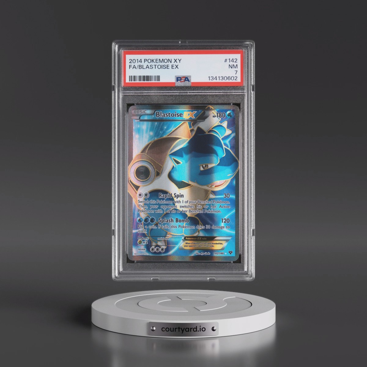 2014 Pokémon XY #142 Blastoise EX - Holo Full Art (PSA 7 NM)
