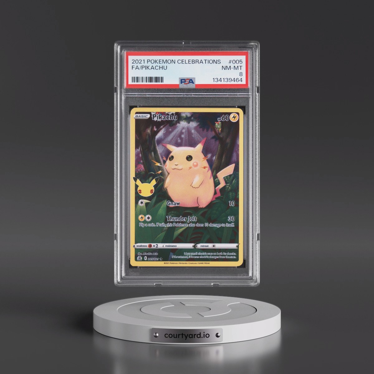 2021 Pokémon Celebrations #005 Pikachu - Full Art (PSA 8 NM-MT)