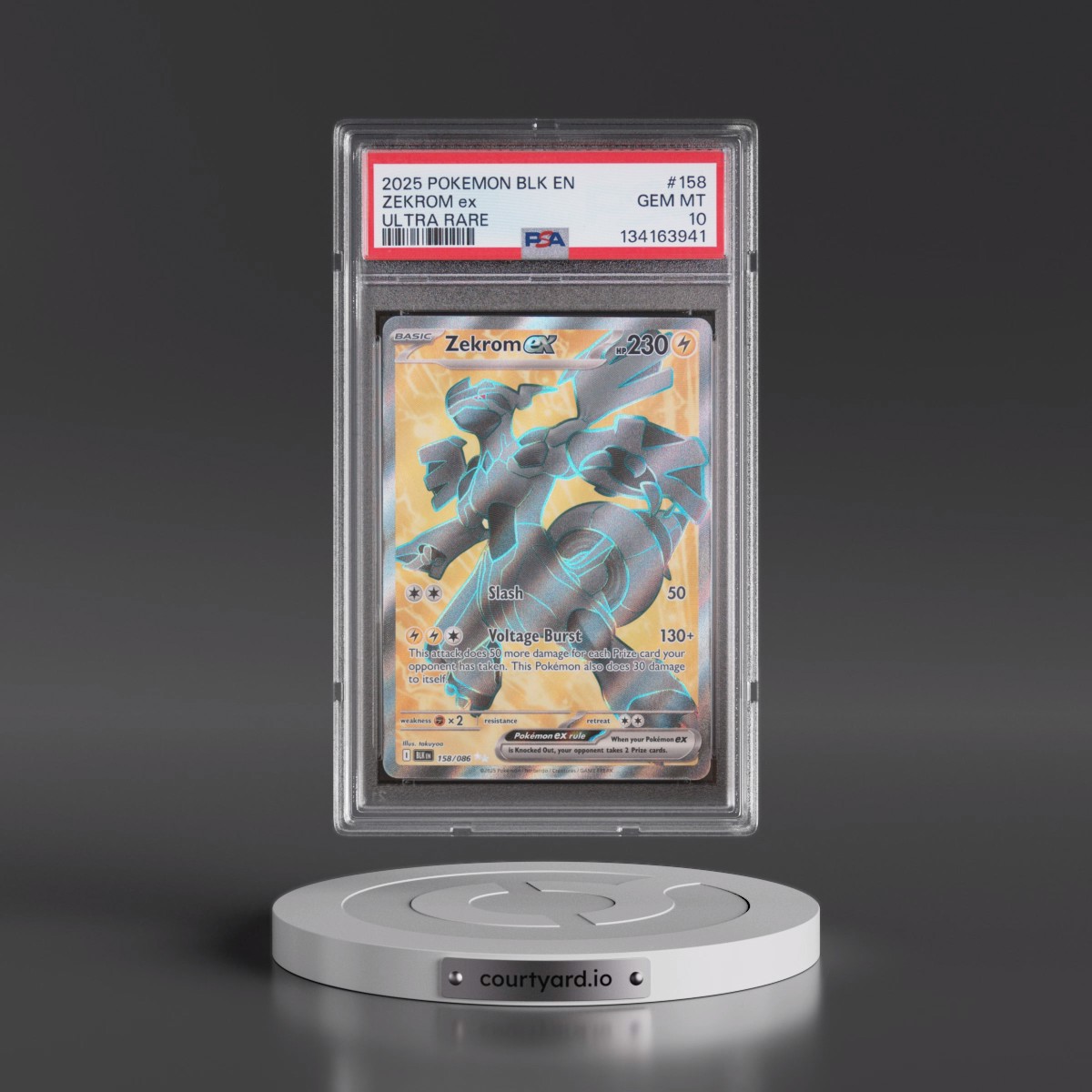 2025 Pokémon Blk EN-Black Bolt #158 Zekrom EX - Holo Ultra Rare (PSA 10 GEM MINT)