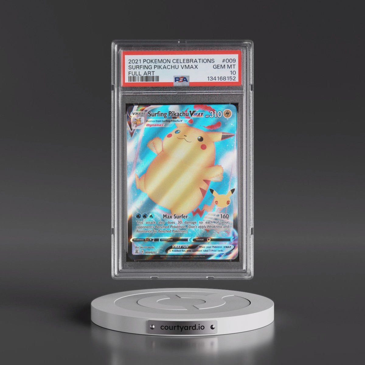 2021 Pokémon Celebrations #009 Surfing Pikachu Vmax - Full Art (PSA 10 GEM MINT)