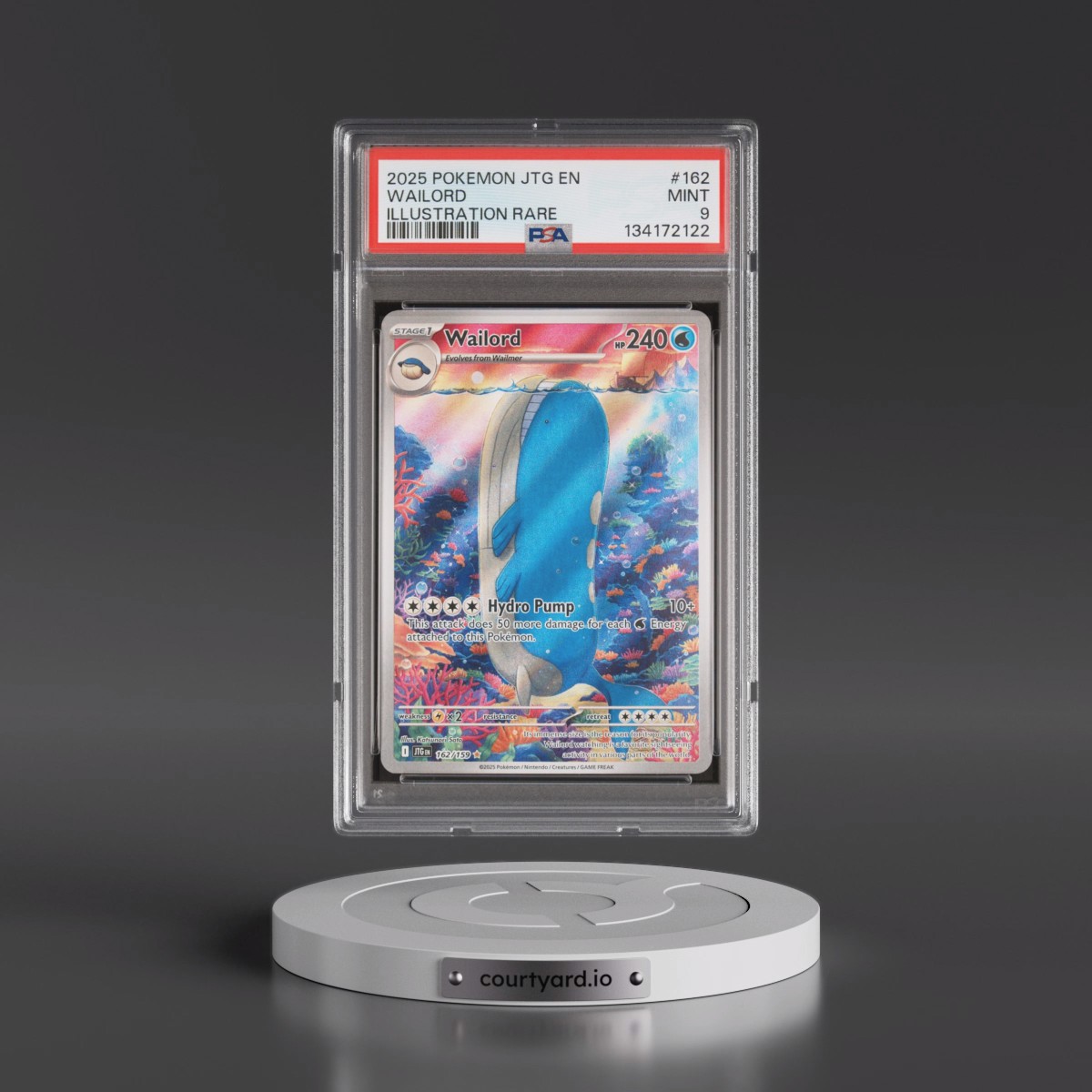 2025 Pokémon Jtg EN-Journey Together #162 Wailord - Illustration Rare (PSA 9 MINT)