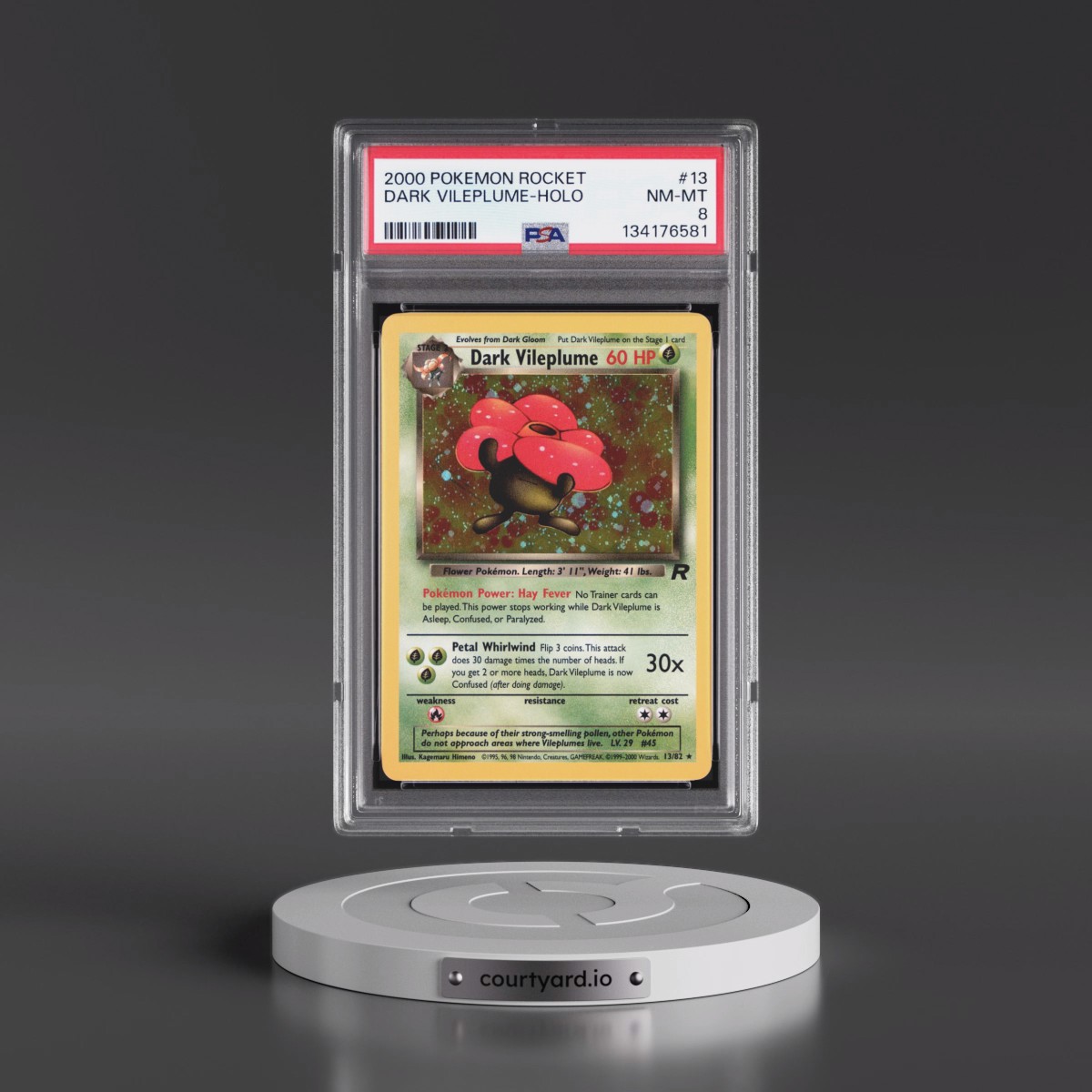 2000 Pokémon Rocket #13 Dark Vileplume - Holo (PSA 8 NM-MT)