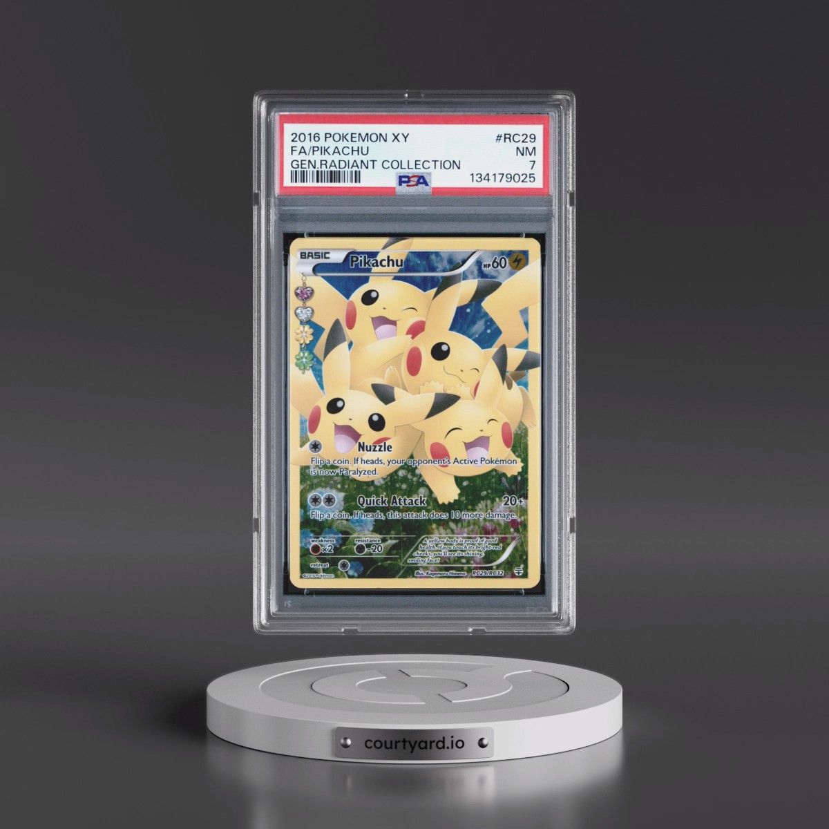 2016 Pokémon XY Generations Radiant Collection #RC29 Pikachu - Full Art (PSA 7 NM)