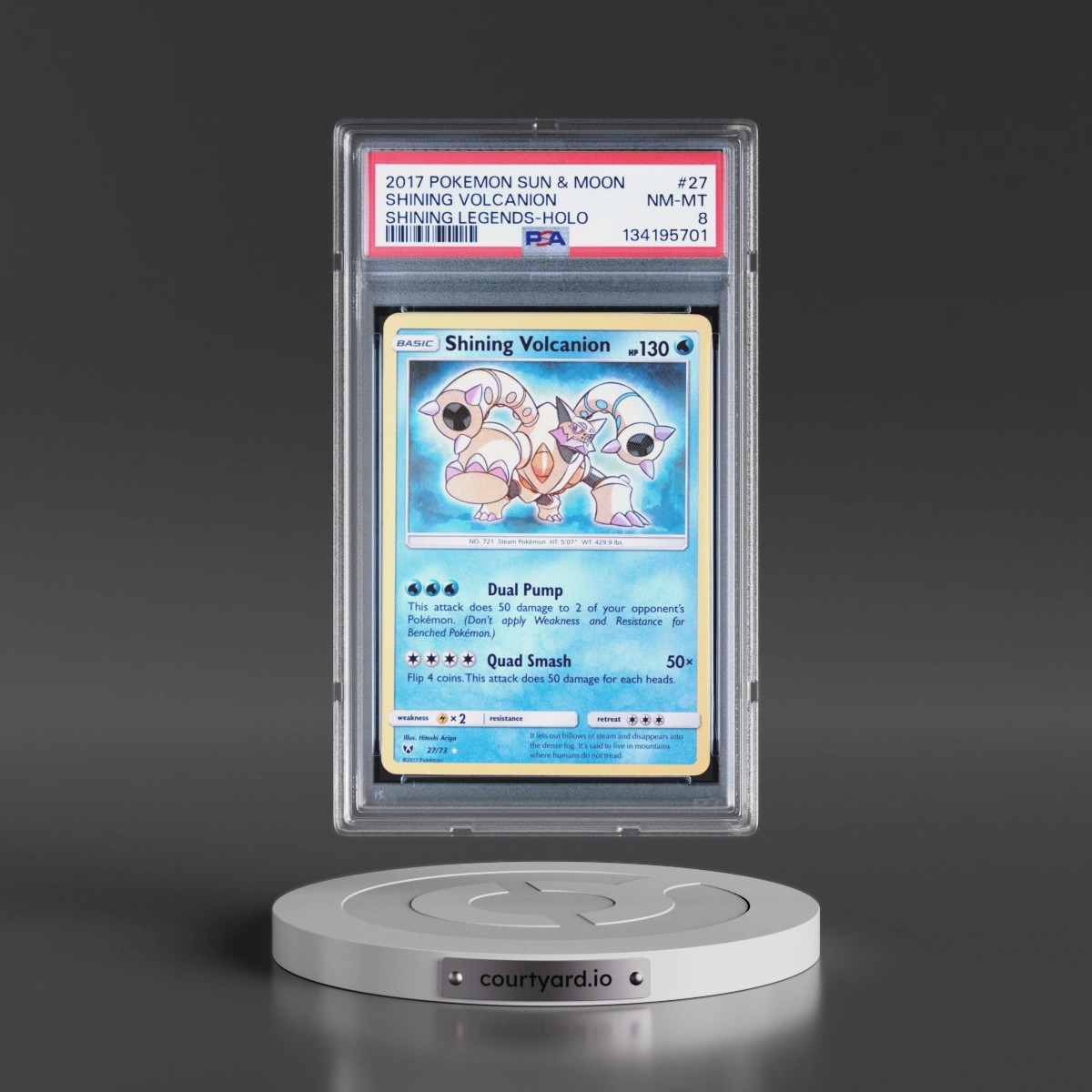 2017 Pokémon Sun & Moon Shining Legends #27 Shining Volcanion - Holo Holo (PSA 8 NM-MT)
