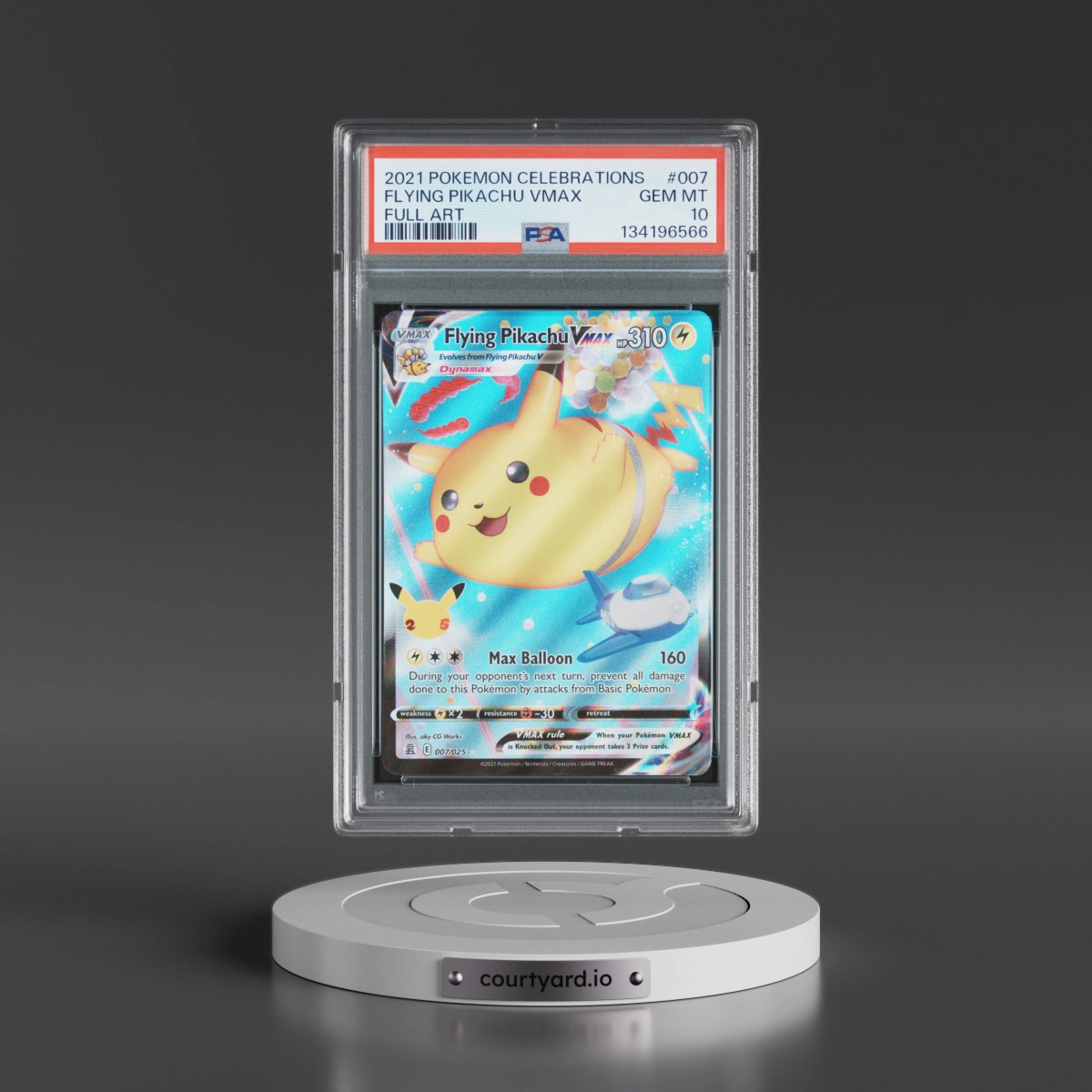 2021 Pokémon Celebrations #007 Flying Pikachu Vmax - Full Art (PSA 10 GEM MINT)