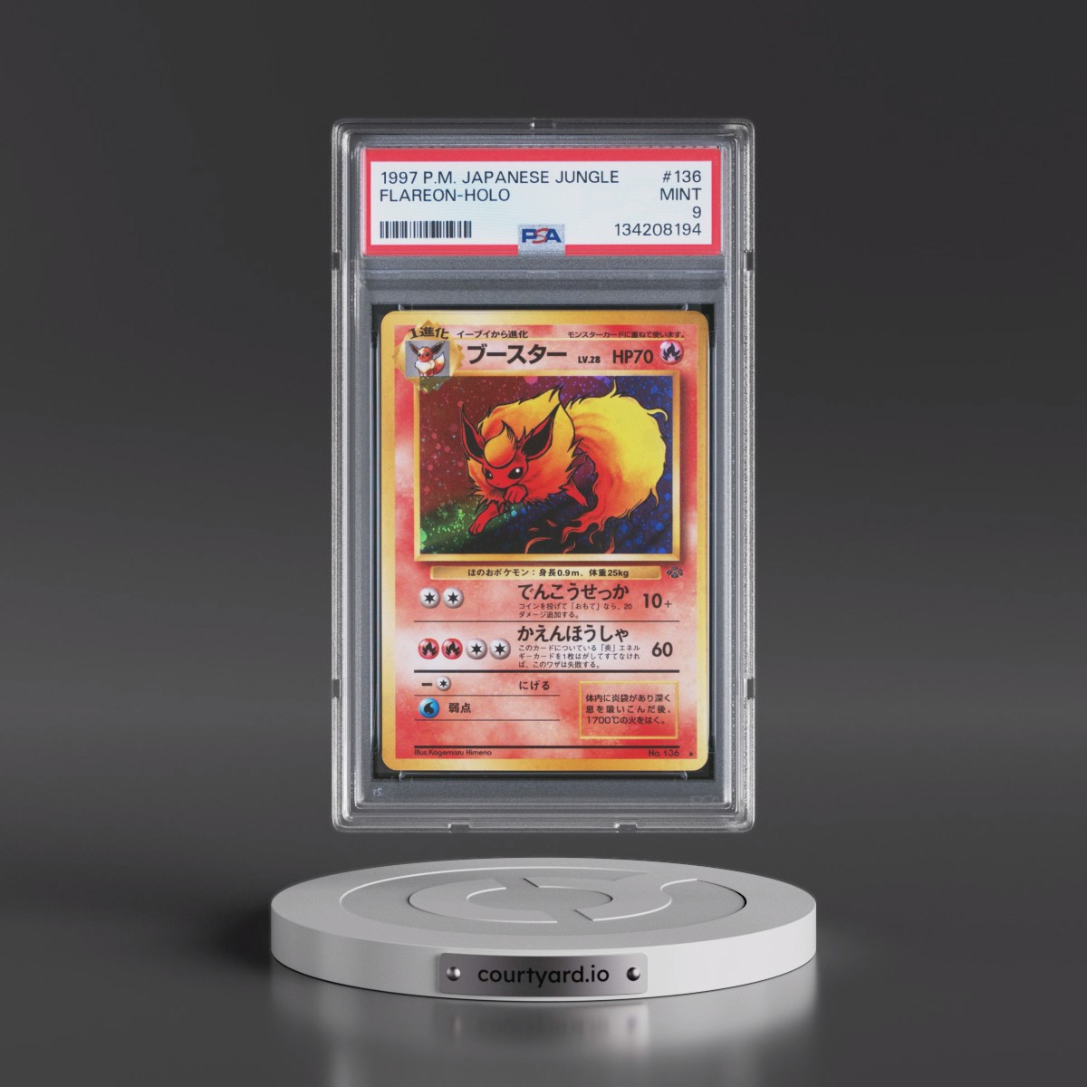 1997 Pokémon Jungle #136 Flareon - Holo (PSA 9 MINT)