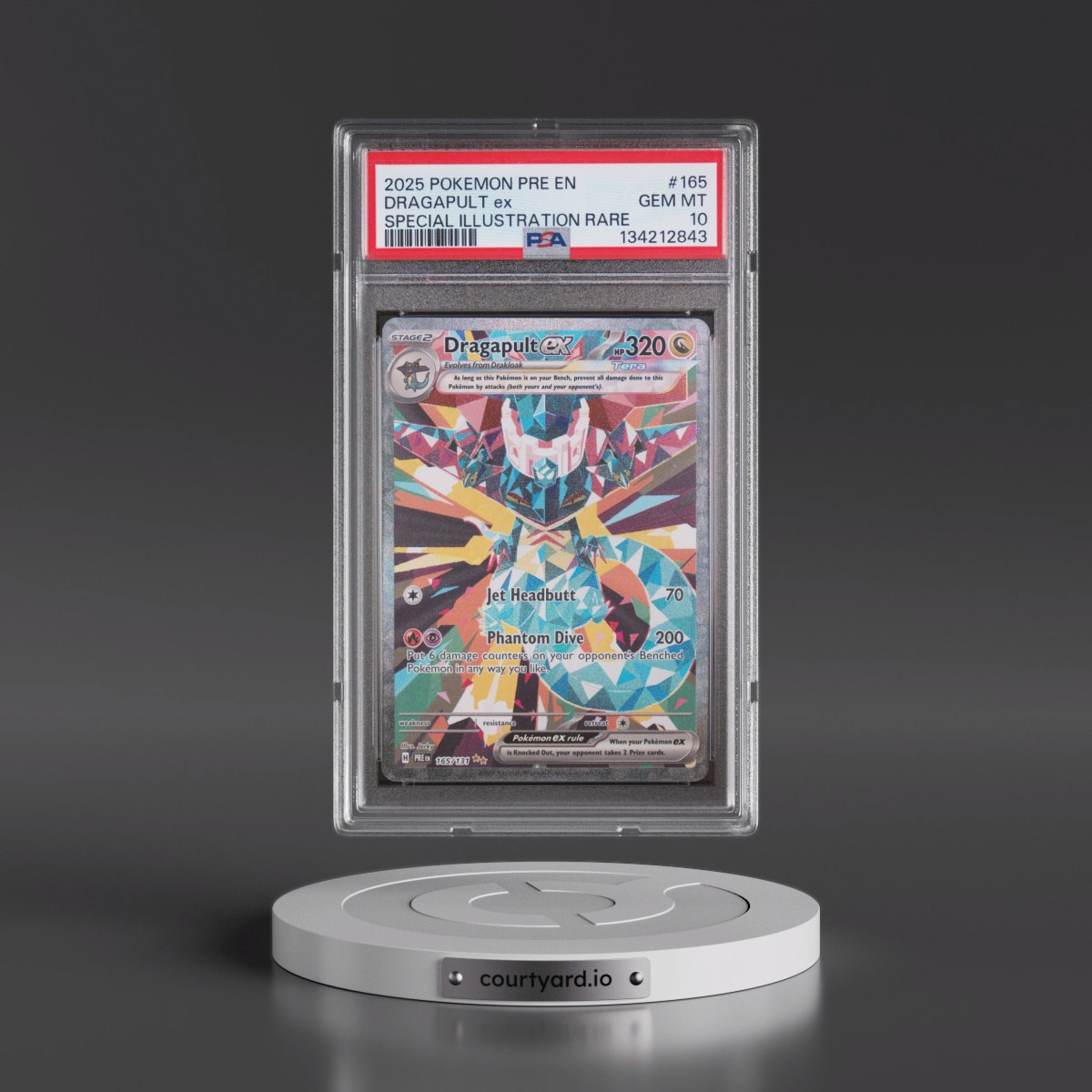 2025 Pokémon Pre EN-Prismatic Evolutions #165 Dragapult EX - Holo Special Illustration Rare (PSA 10 GEM MINT)