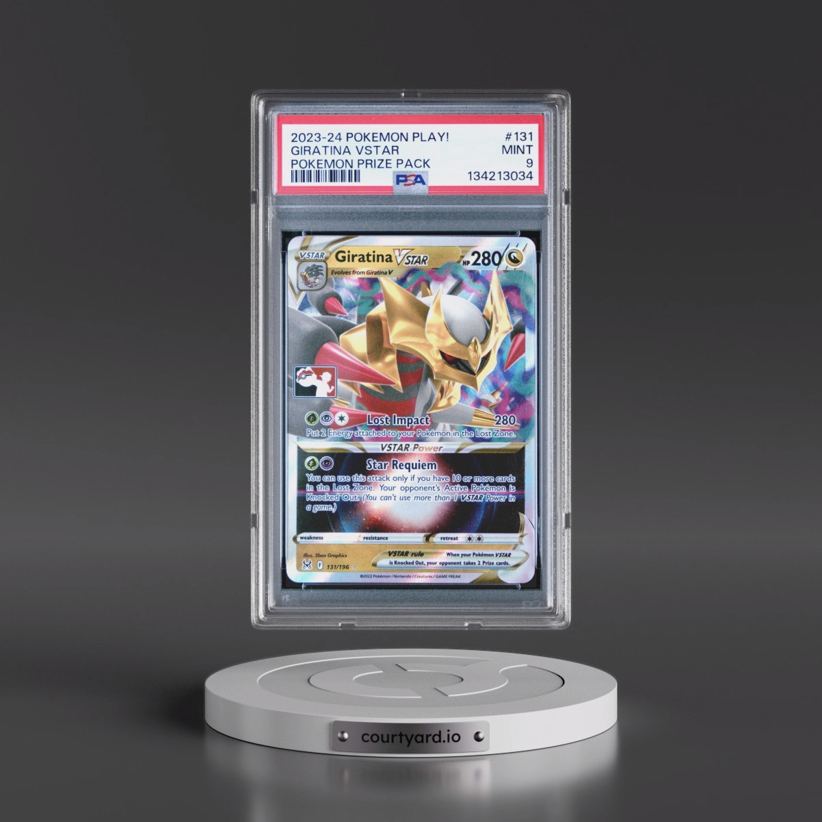 2023-2024 Pokémon Play! Pokemon Prize Pack #131 Giratina Vstar (PSA 9 MINT)