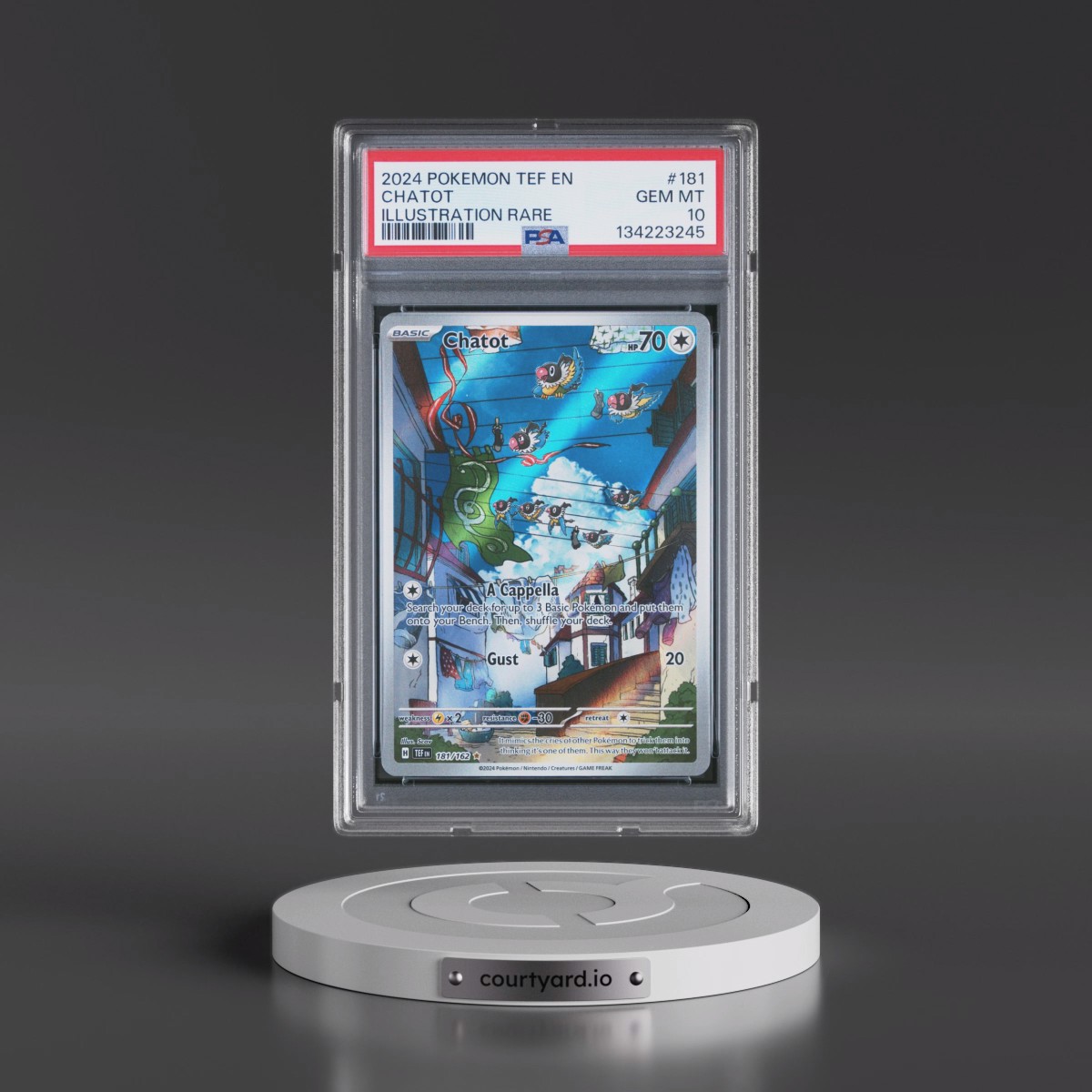 2024 Pokémon Tef EN-Temporal Forces #181 Chatot - Illustration Rare (PSA 10 GEM MINT)