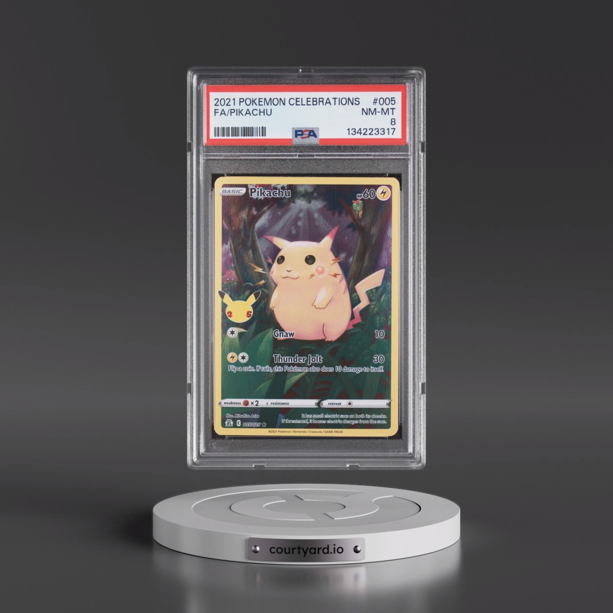 2021 Pokémon Celebrations #005 Pikachu - Full Art (PSA 8 NM-MT)