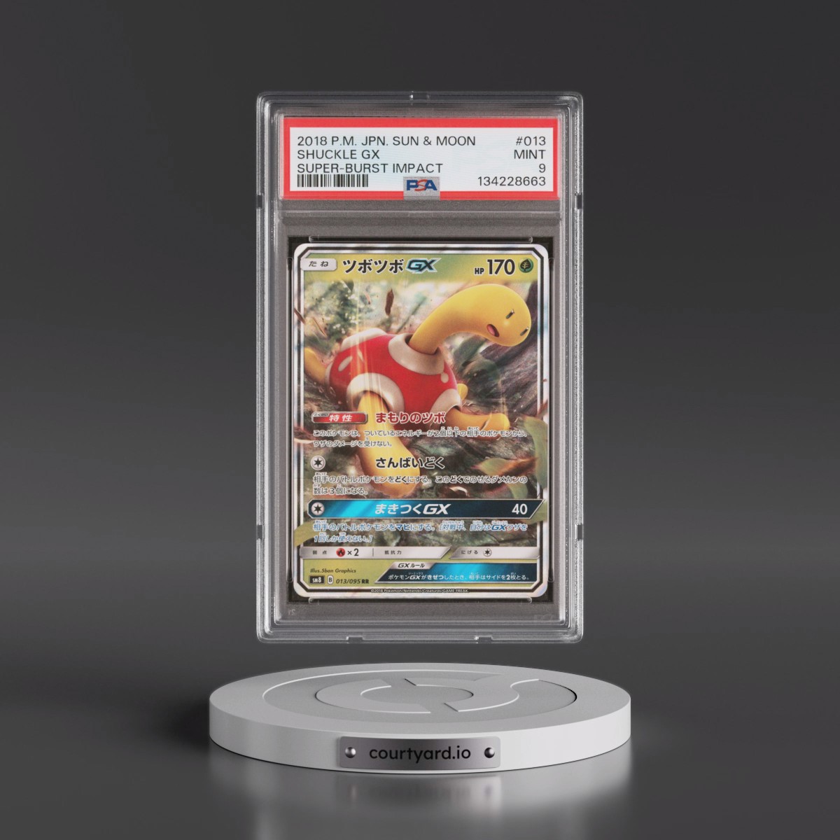 2018 Pokémon Sun & Moon Super-Burst Impact #013 Shuckle GX - Holo (PSA 9 MINT)