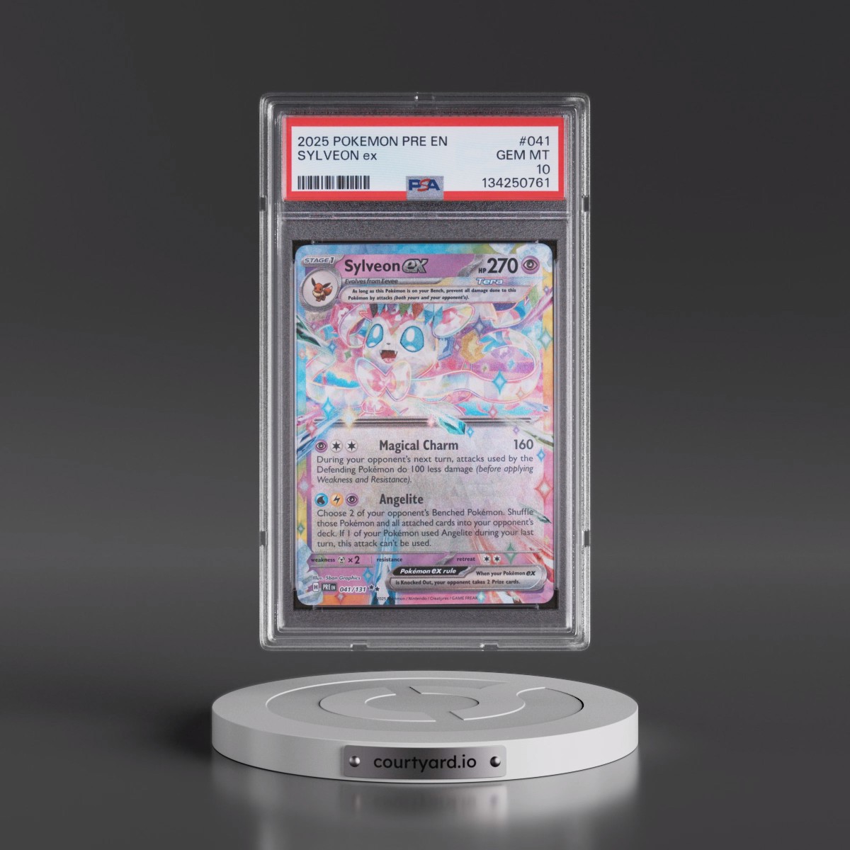 2025 Pokémon Pre EN-Prismatic Evolutions #041 Sylveon EX - Holo (PSA 10 GEM MINT)