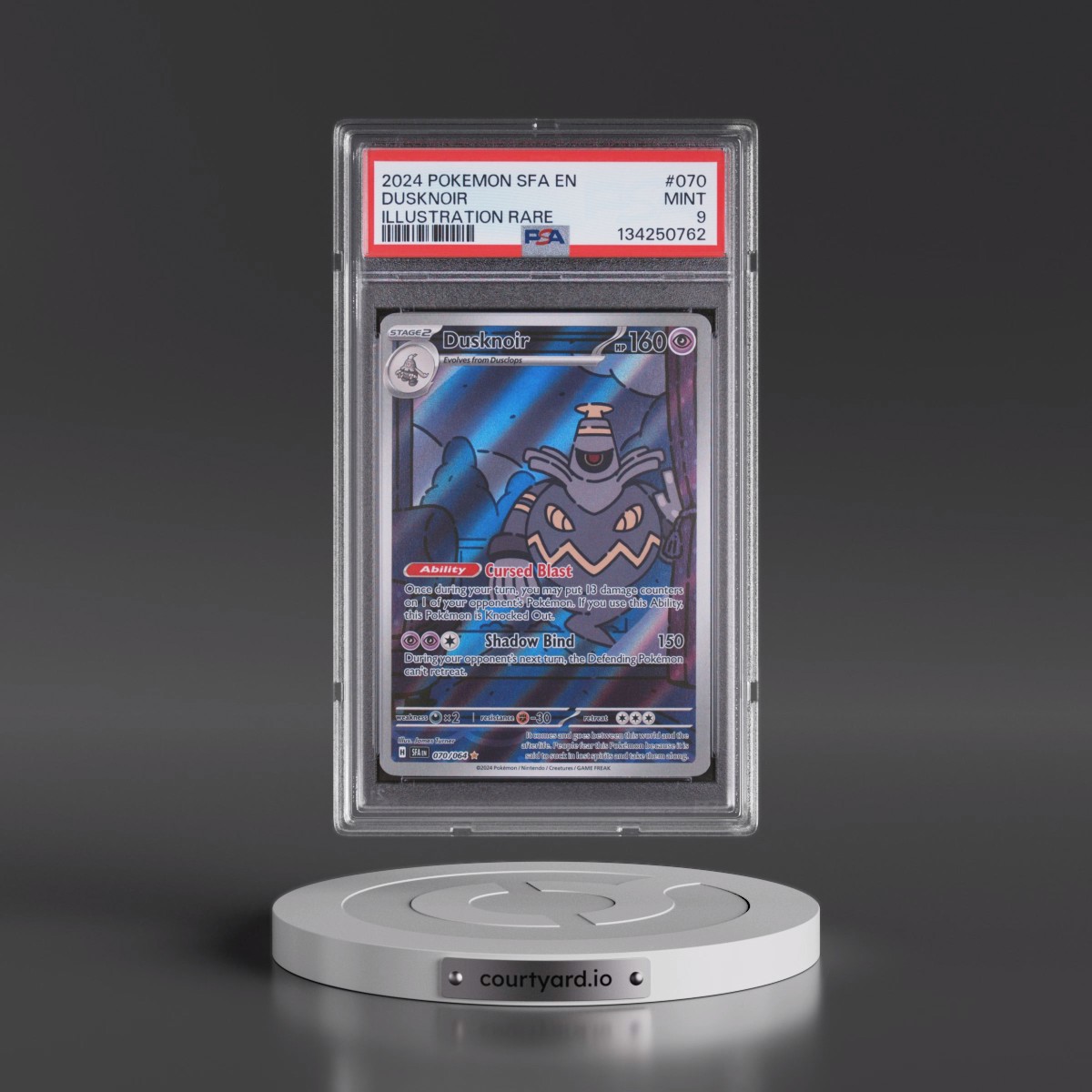 2024 Pokémon Sfa EN-Shrouded Fable #070 Dusknoir - Illustration Rare (PSA 9 MINT)