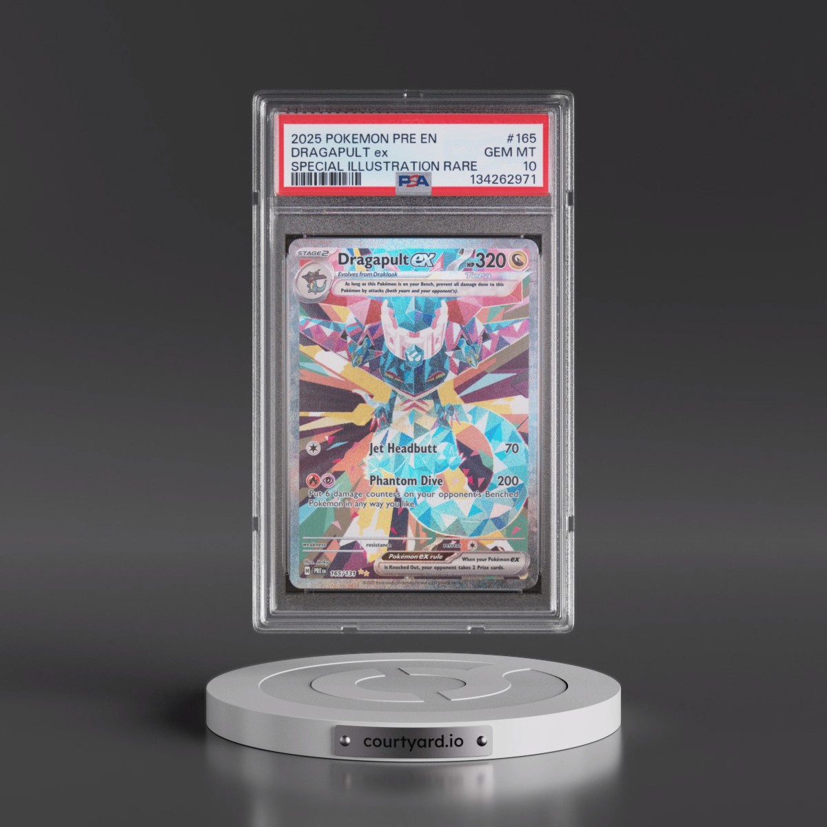 2025 Pokémon Pre EN-Prismatic Evolutions #165 Dragapult EX - Holo Special Illustration Rare (PSA 10 GEM MINT)