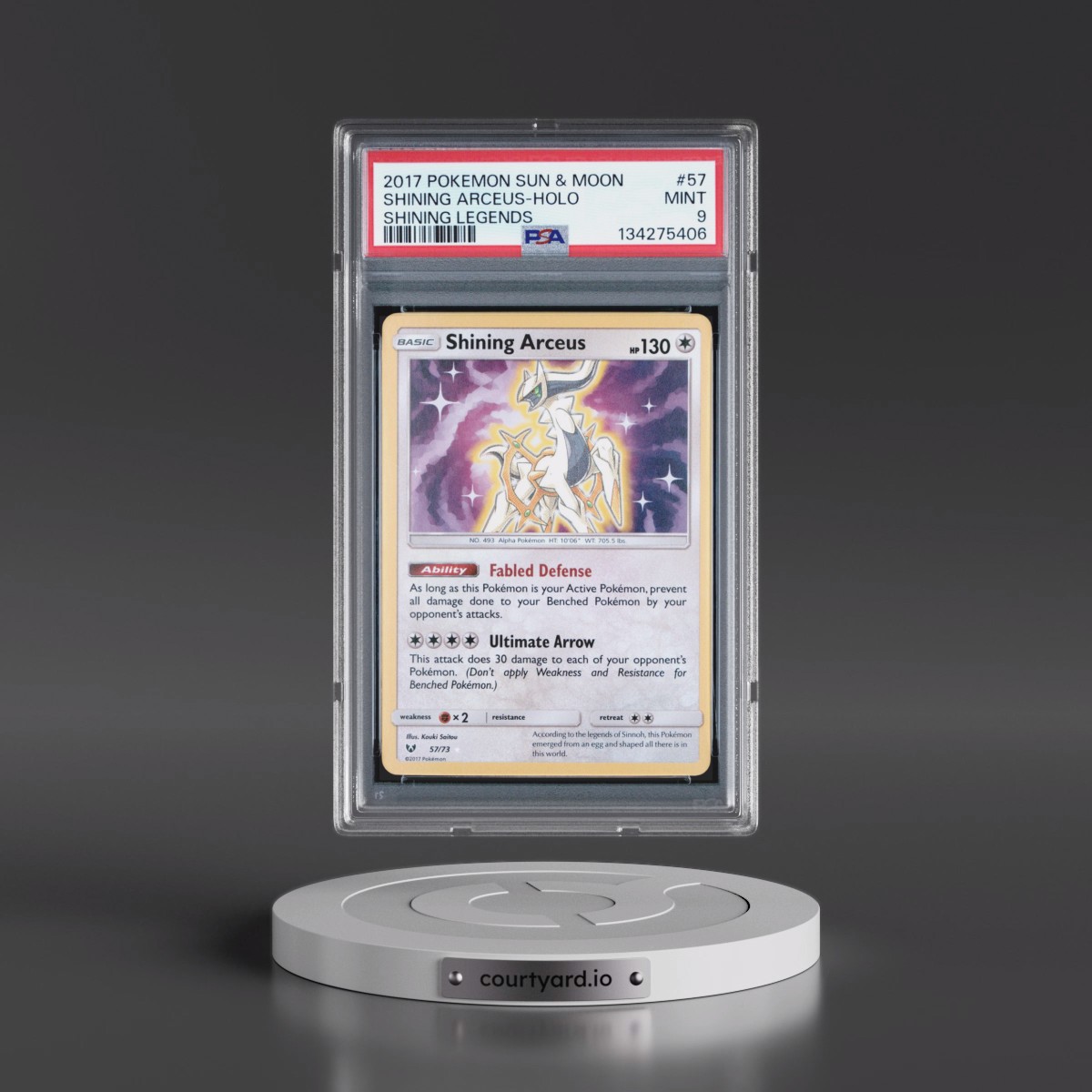 2017 Pokémon Sun & Moon Shining Legends #57 Shining Arceus - Holo Holo (PSA 9 MINT)